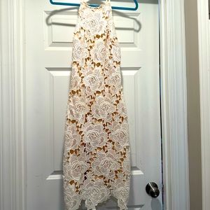 White Crochet Lace Spaghetti Strap Dress